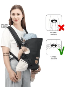 2-In-1 Lightweight Baby Carrier, Front Facing & Back Carrying, All Season Use
