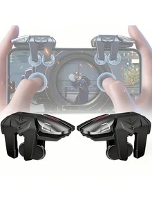 G21 手机游戏扳机摇杆射击瞄准 L1 R1 合金按钮适用于 和 Android，一键触发，辅助点击和按压，柔软硅胶垫不损坏手机 - 彩色 - 查看 2