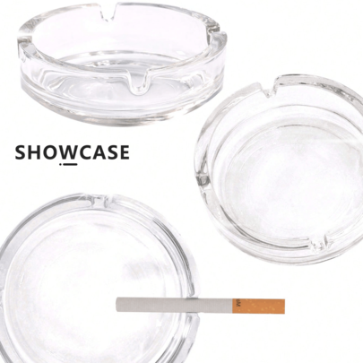 Cenicero redondo de vidrio | Diseño moderno y elegante para uso en el hogar, hotel u oficina