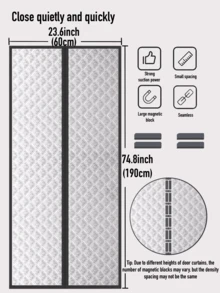Tenda magnetica termoisolante per porta senza foratura con nastro magico, blocca odori e batteri per Natale/Ognissanti, stile zanzariera per finestra