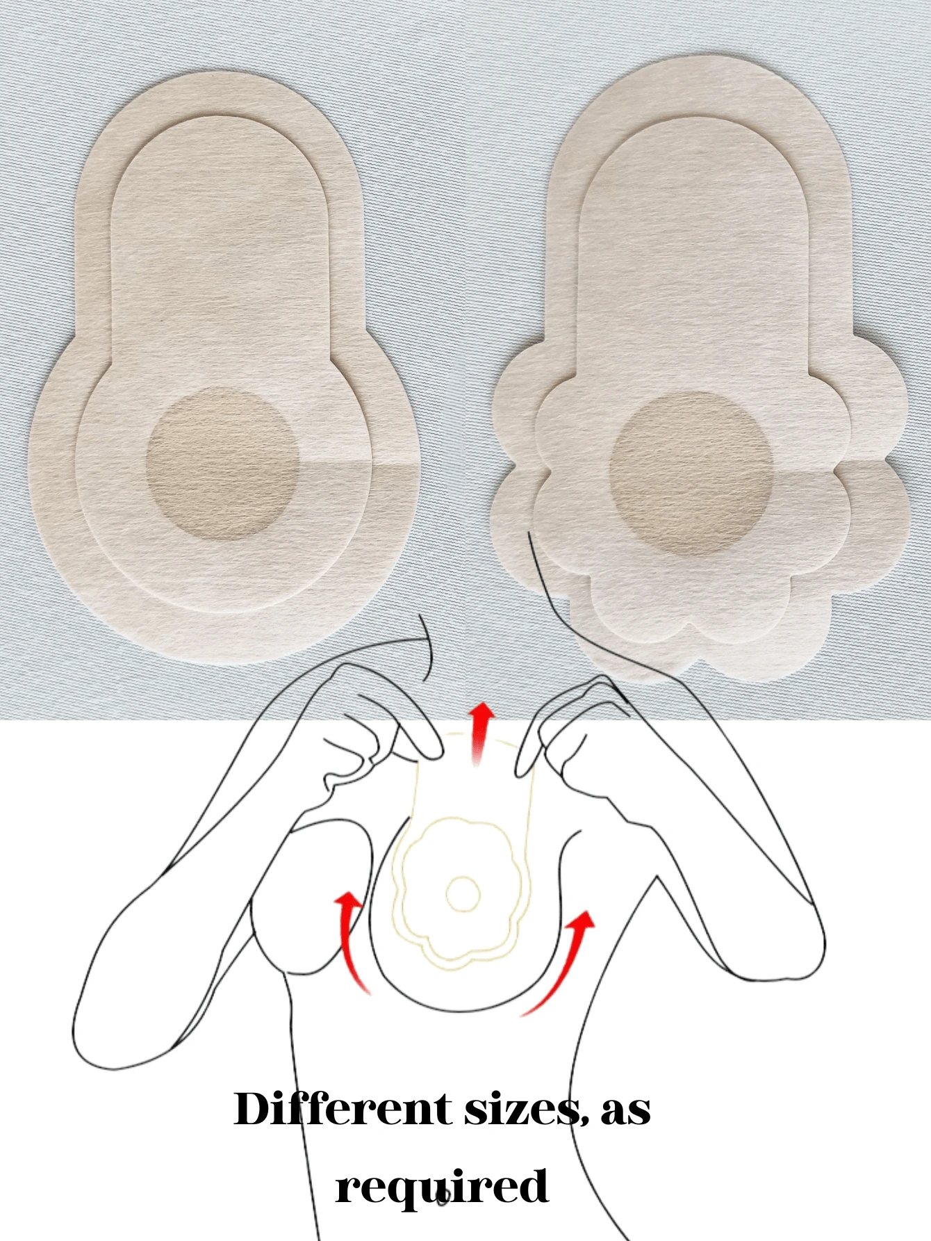 20/30Pcs Plus Size Lift Set | Stealth Chest Strap + Nipple Covers | Push Up Anti-Sag For Large Breasts - Nhiều màu - Xem 1