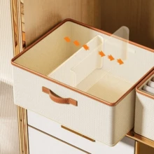 Large Multifunctional Folding Wardrobe Organizer For Clothes And Pants With 2 Dividers - Beis - Ver 5