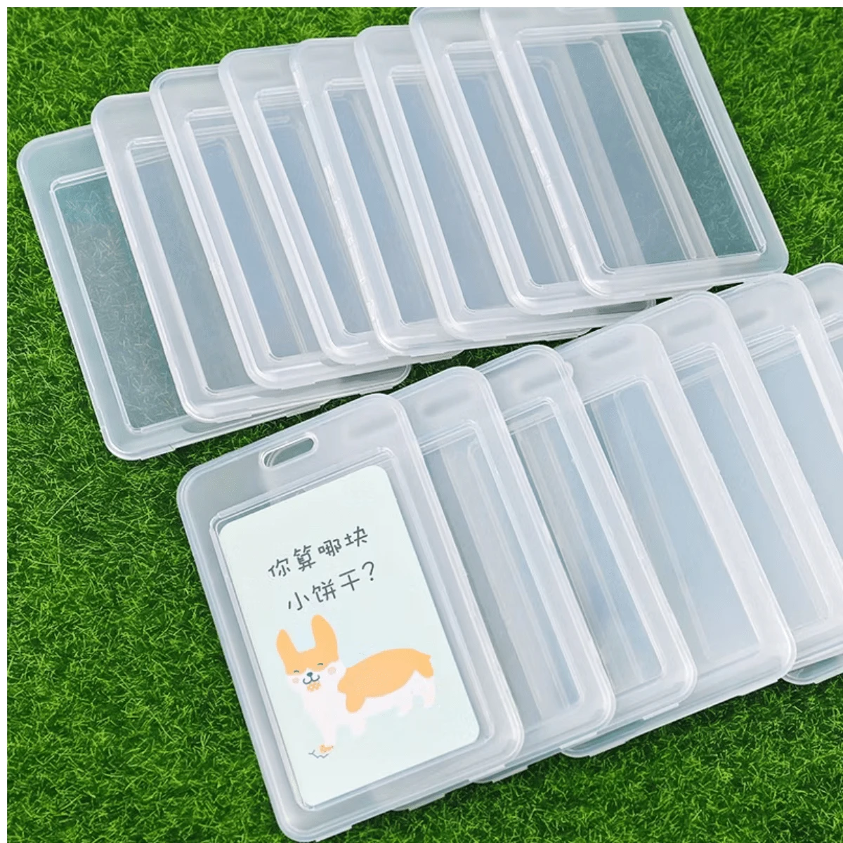 Badge Holder Transparent Double-Sided Card Holder Vertical Waterproof Open Close Simple PVC RFID - 2 Đơn vị - Xem 1
