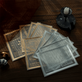 10 张，烫印，银色，硫酸纸，材料纸，字母风格，笔记本，拼贴贴纸，无粘性，自制礼物