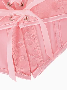 1 件女士束腰紧身胸衣，收腹束腰万圣节服装 - 粉色 - 查看 6