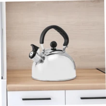 1 Piece Kettle Premium Stainless Steel Stovetop Tea Kettle -2.5L Capacity, Efficient Heating, Whistling Kettle Flat Bottom Large Capacity Whistling Kettle Boiler Kettle Induction Cooker, Handle - Suitable For Hot Water And Tea