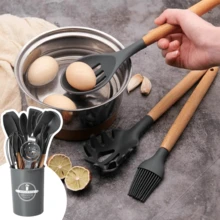 Lislark Set Of 14PCS Kitchen Utensils Set Silicone Cooking Nonstick Spatula Turner Spoon Tools - Grey - View 5