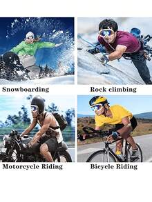 2 件装大框偏光滑雪镜，男女通用，防风防雪防紫外线防雾滑雪镜，适合户外运动