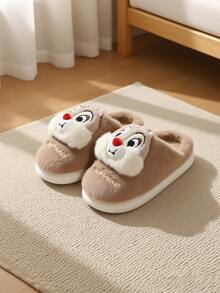أحذية منزلية دافئة للشتاء مزينة بنقش كرتوني جذاب لشخصيات تشيب ودايل الرسمية من ديزني، للشباب