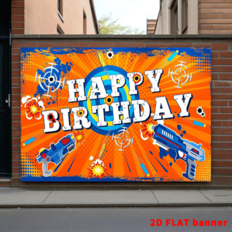 2D Flat Dart Battle Happy Birthday Party Decoration Dart Theme Party Photo Backdrop Birthday Table Decor