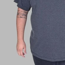 Plus Size Skull Skeleton T-Shirt, Premium Knit Fabric - Dark Grey - View 5