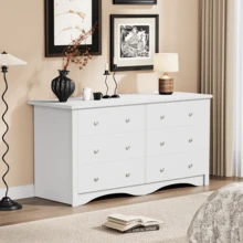 Dresser With Power Outlet, 6 Drawers Dresser For Bedroom, Modern Chest Of Drawers, Wooden Dressers, TV Stand For Living Room,Closet, Hallway - 查看 6
