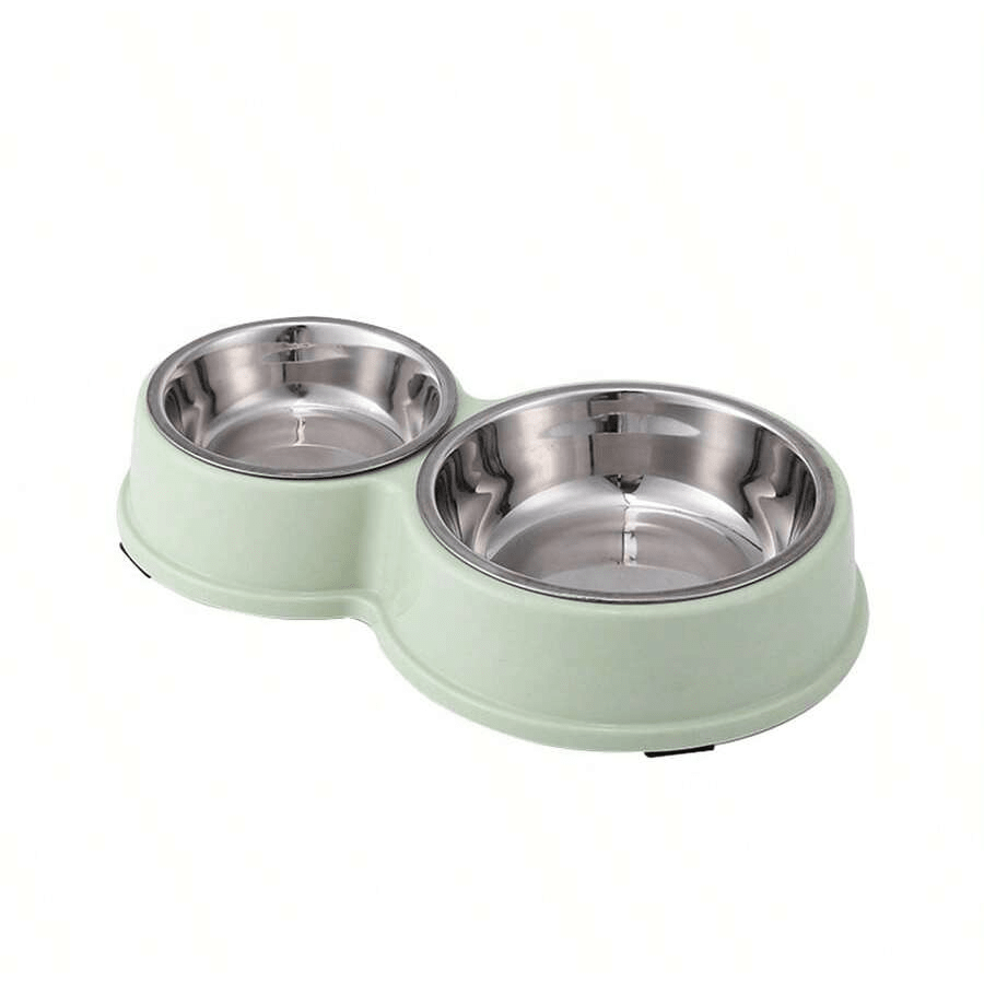 Comedouro e bebedouro inox Duplo para bicho de estimação cachorro ou gatos C/antiderrapante