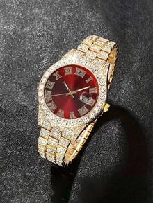 3 PCS Men's Simple Quartz Watch Set - With Calendar Function, Round Dial, With Personalized Cross Pendant Necklace And Chain Bracelet Combination, Stylish And Handsome, Suitable For Any Place To Wear/Gift