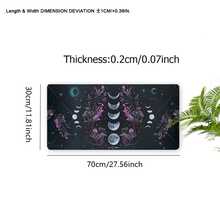 Boho Moon Mouse Pad Aesthetics Floral Desk Mat 35.4x15.7 Inch Office Desk Accessories Rubber Base With Stitched Edge Non-Slip Mousepad For Office Decor Home Decor As Gifts For Women,Men,Girlfriends,Boyfriends,Friends Birthdays