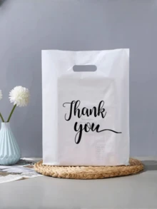 100pcs Black Thank You Gift Bags - Fashionable And Reusable For Jewelry, Apparel, Cosmetics, Portable Packaging, Craft Totes, Party Favors And Daily Use