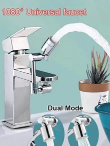 1 件通用水龙头延长器 1080° 旋转、防溅罩、起泡喷嘴、机械臂，适用于厨房和浴室，耐用性更长（1080° 双模式） - 彩色 - 查看 7