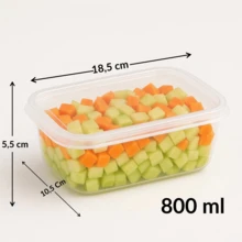 Kit Of 5 Lunch Boxes, 5 Sizes - Transparent Rectangular -  - Microwave And Freezer - High Quality - 透明的 - 查看 8