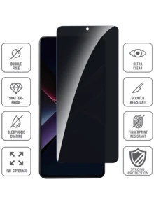 3 片装小米 Mi 和 Redmi 隐私屏幕保护膜，双层防碎防窥钢化玻璃膜，[防撞 - 私人保护] - 黑色 - 查看 5