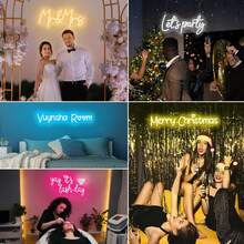 Pink Custom Neon Sign, Neon Name Signs Personalized For Kid Rooms, LED Name Neon Light For Wedding, Bedroom Wall Decor, Customized Shop Signs Business Sign - 彩色 - 查看 2