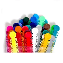 【便捷口腔塑料分配器+40个彩色结扎环】-牙科材料口腔结扎环结扎枪，适合个人和家庭使用