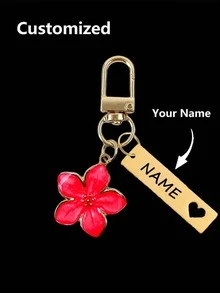 1 pezzo Portachiavi in metallo personalizzato a forma di fiore di ciliegio, leggero ed elegante, con accessorio tag, adatto per borse, chiavi dell'auto, regali di coppia e vacanze, multifunzionale, durevole, ornamentale, riutilizzabile, raffinato, di stile, di alta qualità, colorato, moderno, personalizzato, unico, regali ideali per lui, regali ideali per lei, fidanzato, amici, tea room, casa, ufficio, per anniversari, per San Valentino, per la Festa della Mamma, per compleanni, per la Festa del Papà, per matrimoni, per il riscaldamento della casa, atmosfera natalizia in casa, souvenir