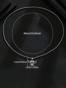 1pc Customized Carved Heart & Wings Pendant Necklace - Personalized Name, Stainless Steel Jewelry, Valentine's Day, Mother's Day, Christmas Gift For Her/Him, Couple Everyday/Party Wear Heart Necklace, Holiday Gift, Elegant Design, High-Quality Craftsmanship, Romantic Present - Item 6 - View 5