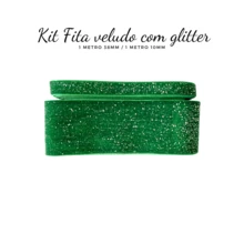 Verde com glitter prata