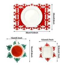 12 buc fulgi de zăpadă covorașe de masă de Crăciun din fetru covorașe de masă pentru petrecere de Crăciun, iarnă, nuntă, vacanță, casă, cină, decorațiuni de masă