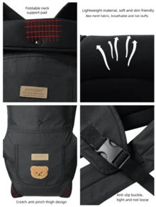 2-In-1 Lightweight Baby Carrier, Front Facing & Back Carrying, All Season Use