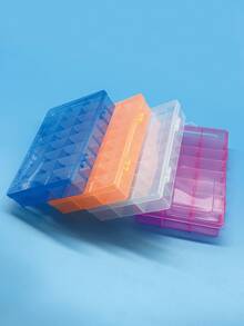 24 Compartment Transparent Plastic Embroidery Thread Storage Box, Detachable Multi-Compartment Box, Embroidery Thread Spool Organizer, DIY Cross Stitch Sewing Tool And Small Item Storage And Display Box, Transparent Easy To Find, White-Blue-Pink-Orange - Multicolor - View 3