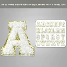 Self-Adhesive Patches In The Shape Of 26 Letters; DIY Patterns; Suitable For Water Cups, Jeans, Jackets, Backpacks(The Heart Shape Is The Ironing Style)