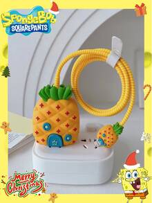 SpongeBob SquarePants Bộ 2/4 ốp bảo vệ sạc hình hoạt hình SpongeBob, tương thích với bộ sạc nhanh Apple 18/20W, kèm cuộn dây cáp. Là vật trang trí tuyệt vời cho các bữa tiệc ngày lễ, thích hợp làm quà tặng cho bạn bè, trang trí nhà cửa/phòng ốc, và là món quà Giáng sinh lý tưởng cho bạn gái/Ngày Valentine. - Nhiều màu - Xem 5