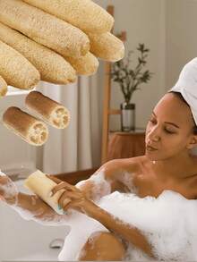 2 Stücke/1 Stück natürliche organische Luffa Schwämme, starker Peeling-Körper- & Rücken-Massagebürste, für Männer & Frauen, Erwachsene, SPA, Schönheit, tägliches Baden