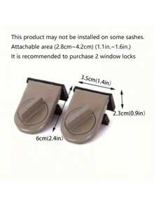 2 Heavy Duty Aluminum Alloy Safety Locks For Sliding Doors And Windows - Enhanced Anti-Theft, Child Safety, Anti-Pinch, And Anti-Fall - Home Safety Features - Brown - View 6