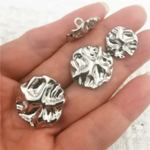 10 件/包复古不对称压花金属纽扣，时尚装饰纽扣，适用于皮衣、毛衣、衬衫、夹克、大衣，DIY 缝纫配件批发 - 彩色 - 查看 10