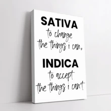 1pc Framed/Unframed Sativa & Indica Inspirational Quote Canvas Poster - Modern Home Decor Wall Art Canvas Poster, Motivational Theme Poster, Suitable For Living Room, Bedroom, Office Decoration - Optional Framed Text Decor, Framed Wall Art - Multicolor - View 2