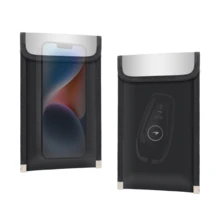 阻燃屏蔽收纳袋 - 隐私安全整理袋，具备防追踪功能，安全文件整理袋，适用于旅行和居家使用，阻燃屏蔽整理袋，可存放信用卡、护照和贵重物品 - 黑色 - 查看 2