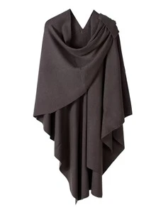 Khăn choàng len dệt kim cỡ lớn có đường xẻ bên hông - Khăn choàng làm từ sợi dệt lõi, thắt lưng có thể điều chỉnh dành cho nữ khi mặc váy - A - Xem 14