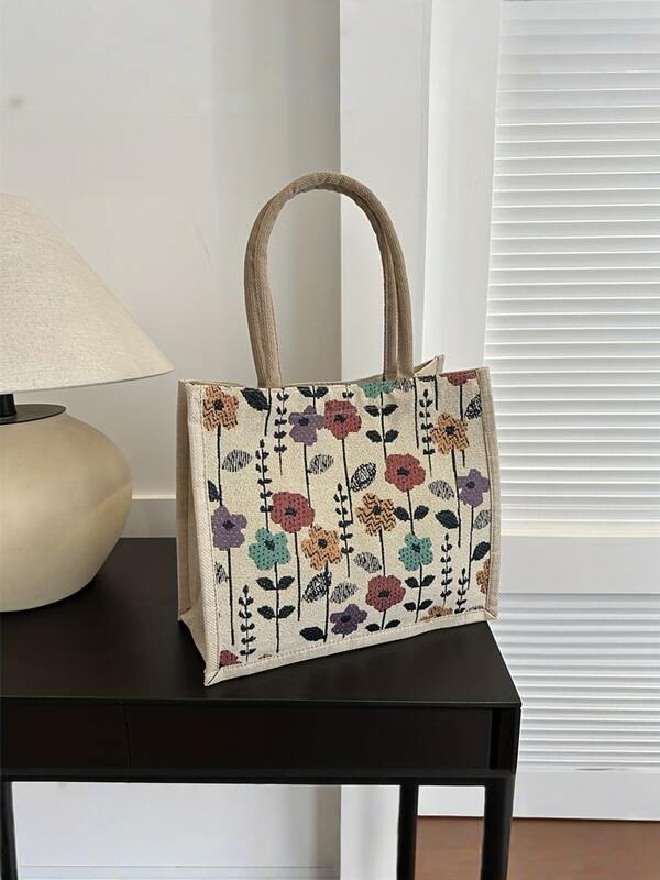 Women's Large Capacity Floral Print Shoulder Tote Bag(Random Pattern)