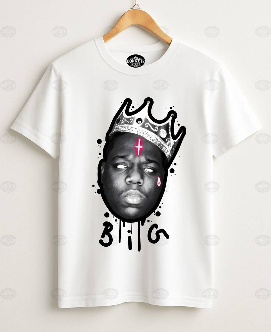 Biggie NY Rap Rapper Hip Hop T-Shirt 100% Cotton Unisex Male Female Plus Size Bar Table Beer Sertanejo Forro Pisadinha - 白色 - 查看 1