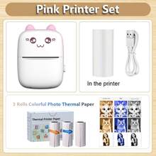 便携式迷你照片打印机 - USB 可充电，无线热敏标签打印机，200dpi 高分辨率打印，快速清晰的图像输出 - 包含 1 卷热敏纸，兼容 IOS 和 Android，是学习和办公效率的理想选择，适用于手机的迷你照片打印机 - 彩色 - 查看 20
