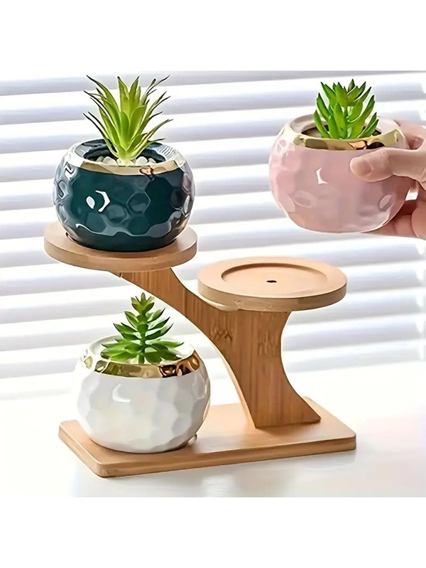 1pc Desktop Multi-Layer Flower Stand, Create A Small Desktop Garden, Small Footprint, Layered Storage, Decorative Green Plants Succulent Bay Window Balcony Living Room Office Flower Pot Rack, Thickened Tabletop, Thickened Base, Thickened Support Column, Durable, Meet The Needs Of Multiple Scenes, Can Place Succulents, Ornaments, Tea Sets, Figurines, Seasoning Jars
