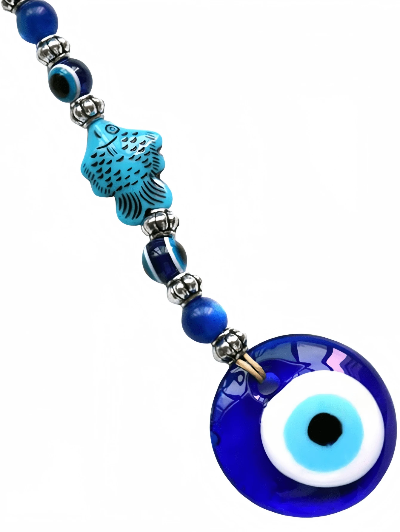 2 bucăți/ornamente decorative pentru cameră, decorațiuni suspendate turcești cu aspect de ochi rău, pandantive din sticlă albastră cu aspect de ochi rău, mărgele Nazar turcești - ornamente de protecție pentru casă, ornamente de noroc pentru mașini, case și birouri, accesorii decorative pentru casă, decorațiuni de perete