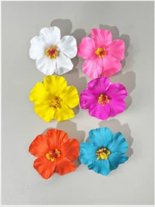 6pcs Hawaiian Flower Hair Clips Women Plumeria Hibiscus Flower Hair Clips Fashion Artificial Flower Hair Clips, Summer Holiday Beach Party Hair Accessories, Bohemian Style Fabric Hair Clips Set, Elegant Women Hair Clips, Summer Women Hair Accessories, Good For Girls Gifts, Valentine's Day Gift Value Set, Hair Clips Claw, Hair Claws, Hair Slide, Hair Barrettes
