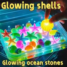 10/20/30/50/100pcs Set Luminous Resin Aquarium Decor, Includes Decorative Pebbles, Starfish, Seashells And Fish Figurines, Suitable For Fish Tanks And Garden Decoration - Multicolor - View 1