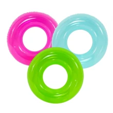Inflatable Neon Float 60 Cm Round Waist Pool Party Transparent Beach Pool - 藍色 - 查看 2