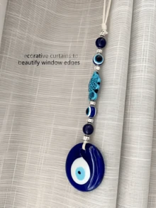 2 bucăți/ornamente decorative pentru cameră, decorațiuni suspendate turcești cu aspect de ochi rău, pandantive din sticlă albastră cu aspect de ochi rău, mărgele Nazar turcești - ornamente de protecție pentru casă, ornamente de noroc pentru mașini, case și birouri, accesorii decorative pentru casă, decorațiuni de perete