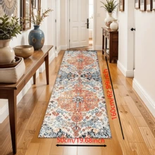 1pc Printed Silica Gel Kitchen Mat, Rug, Doormat, Easy To Clean, Rectangular Printed Carpet, Suitable For Living Room, Bedroom, Hallway, Bathroom, Laundry Room - Polyester Carpet, Suitable For Indoor And Outdoor Home Decor