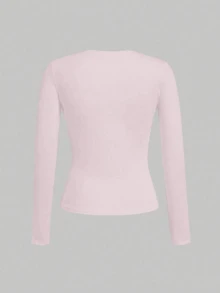 A Customizable Ladies' Long-Sleeve Shirt Lets You Add Your Own Photo And Text For Personalization, Making It A Comfortable Option. - Multicolor - View 5